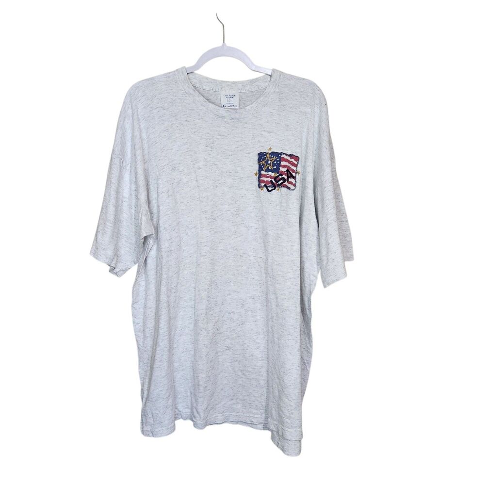 Vintage College Ware USA Single Stitch Tshirt With USA Patch Size XL